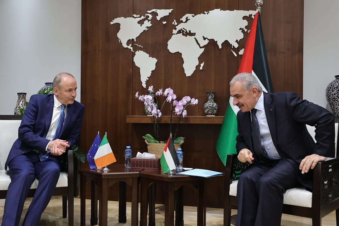 Irish Foreign and Defence Minister Minister Micheal Martin visits West Bank city of Ramallah