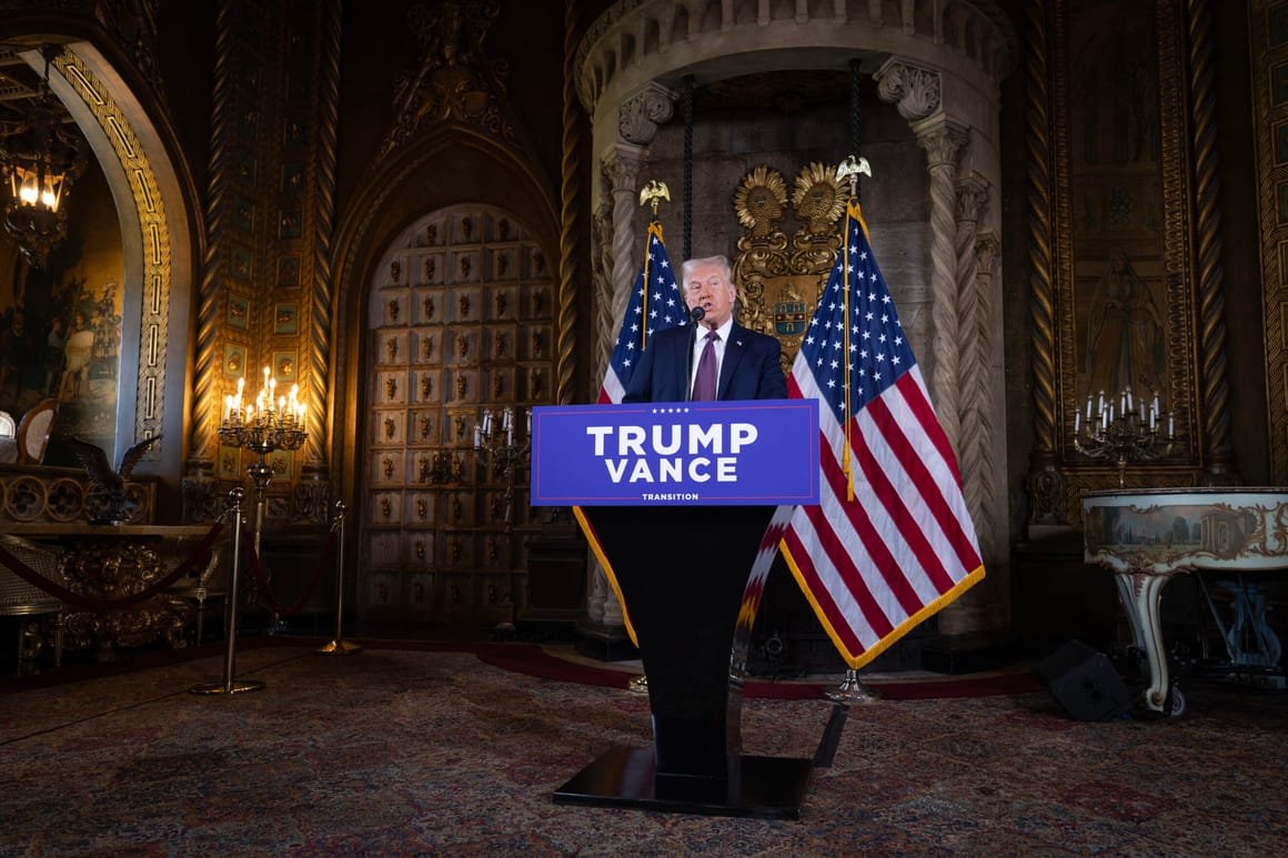 President-Elect Trump Holds Press Conference At Mar-A-Lago