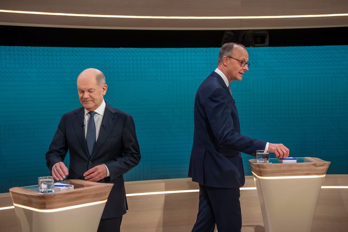 Scholz And Merz Face Off In TV Duel As Elections Near