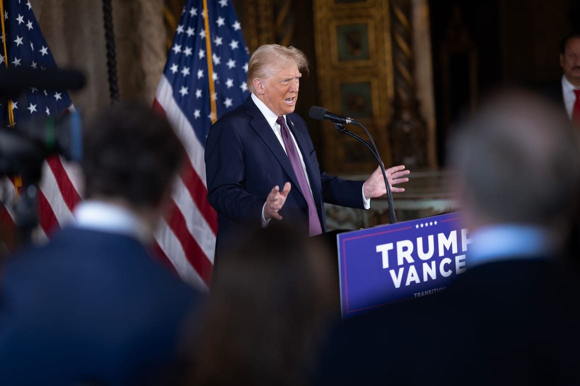 President-Elect Trump Holds Press Conference At Mar-A-Lago