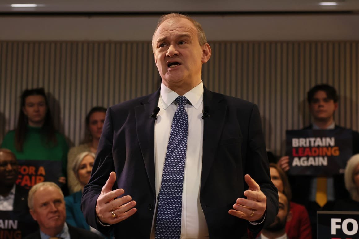 Liberal Democrats Leader Ed Davey Delivers Speech In London