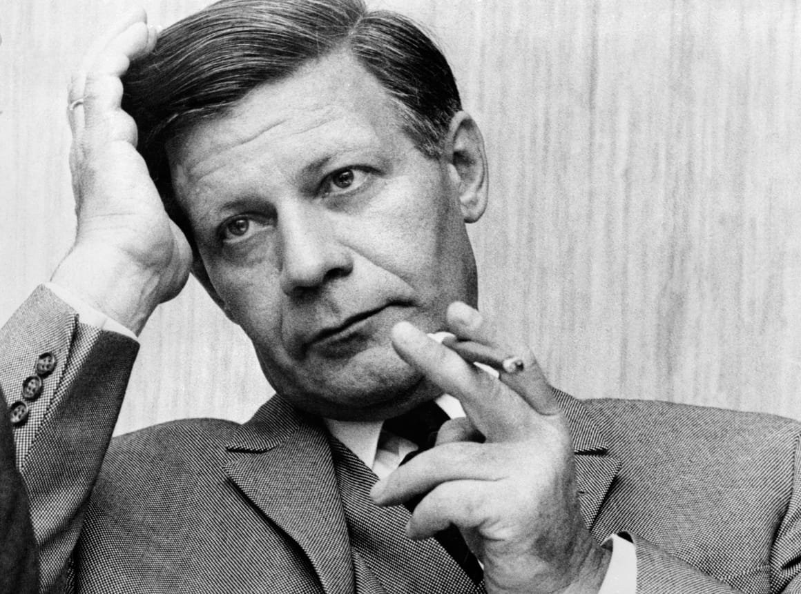 Portrait of German Defence minister Helmut Schmidt